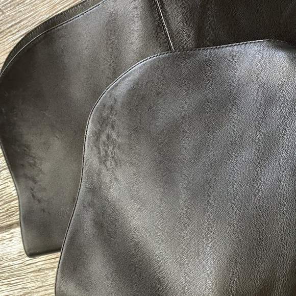 Stuart Weitzman Over the Knee Thigh-High Amber Black Leather Boots Sz 6 - Picture 5 of 9